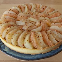 Tarte pistache, poire & pomelos